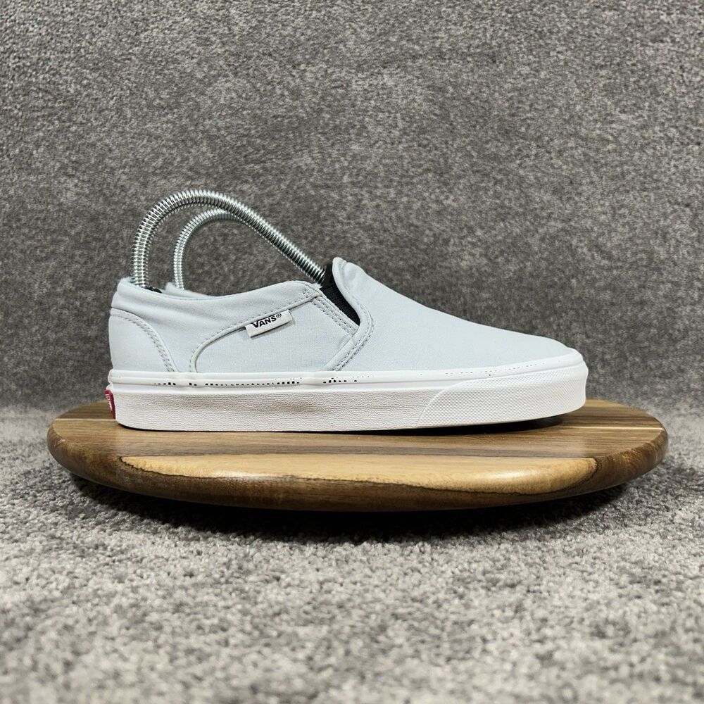 Vans Asher Classic Slip On Women’s Size 7.5 Light Blue Athletic Skate Shoes Used